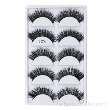 Partihandel 5 par 3d mink päls false eyelash 3d mink ögonfransar